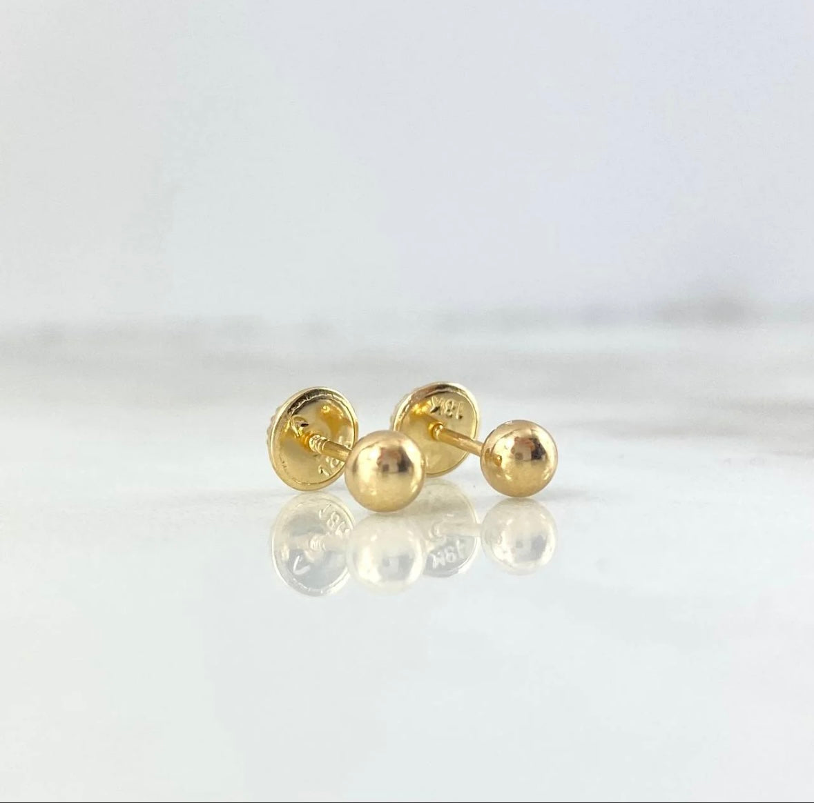 14k Yellow Gold Ball Earrings