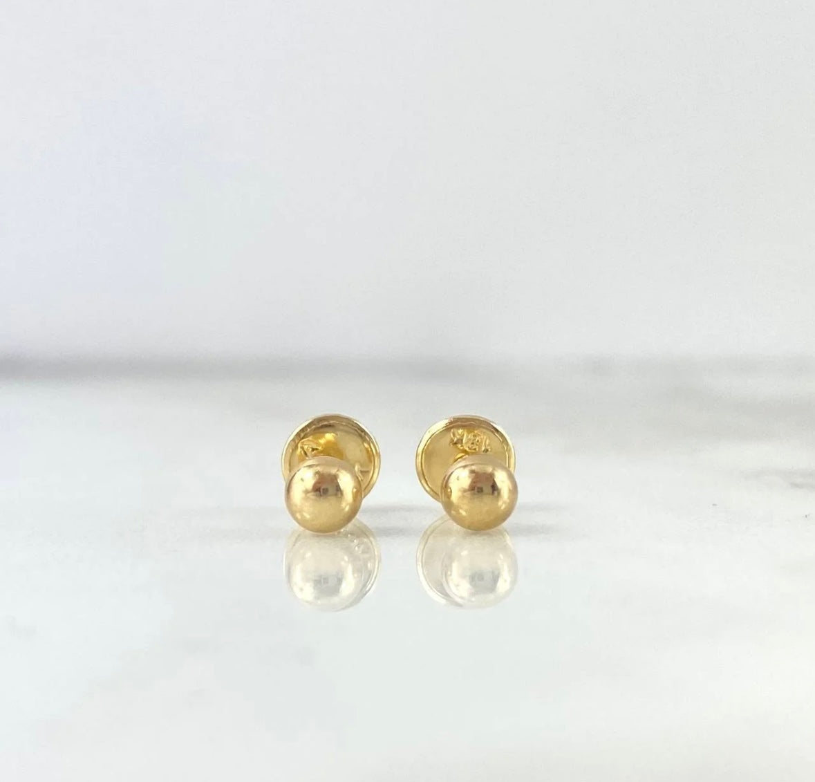 14k Yellow Gold Ball Earrings