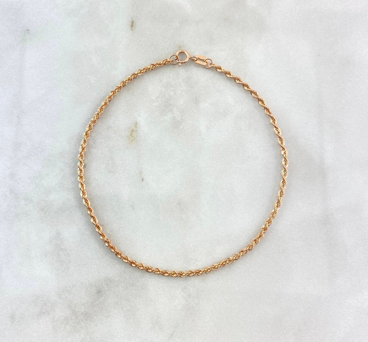 18k Rose Gold Rope Bracelet