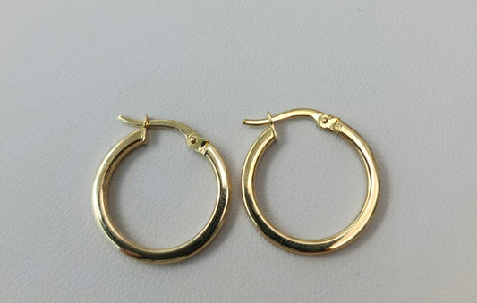 14k Yellow Gold Hoops - 15mm