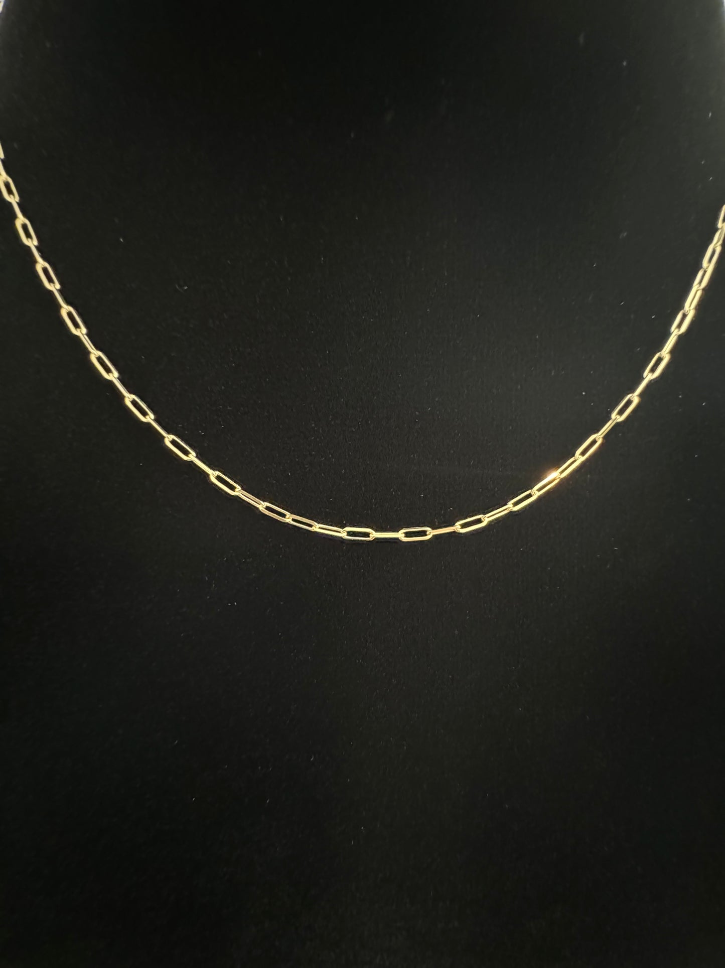 14k Solid Yellow Gold Paperclip Chain