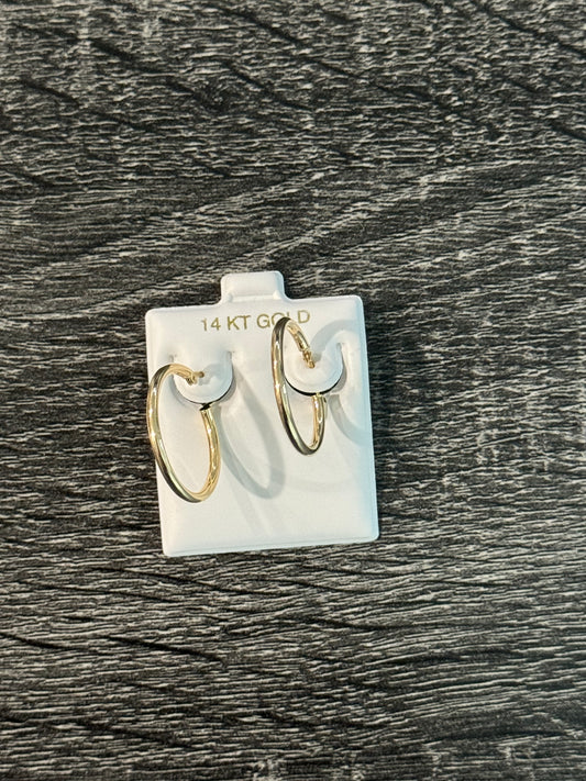 14k Yellow Gold Hoops - 20mm